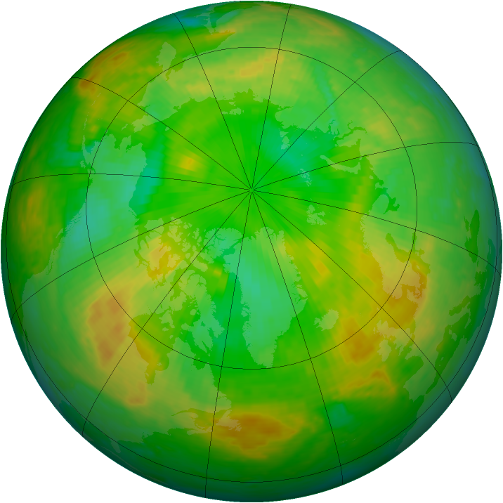 Arctic ozone map for 22 June 2004